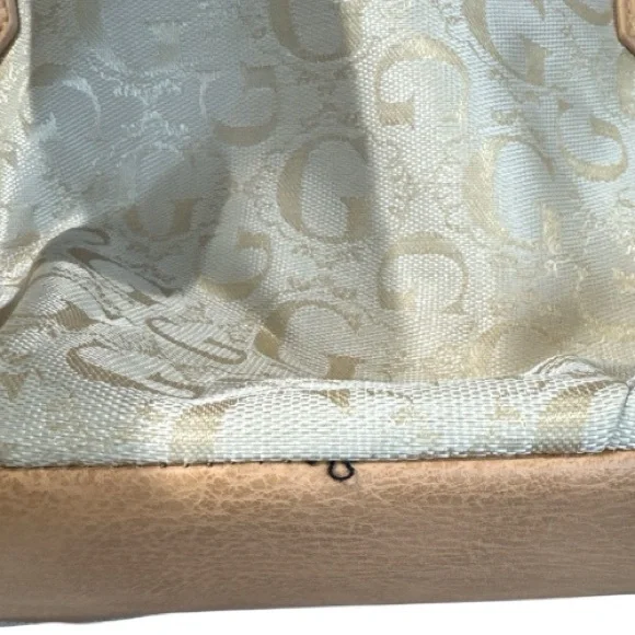 Guess G-logo Beige and Tan Shoulder Bag Double Strap - Picture 9 of 12